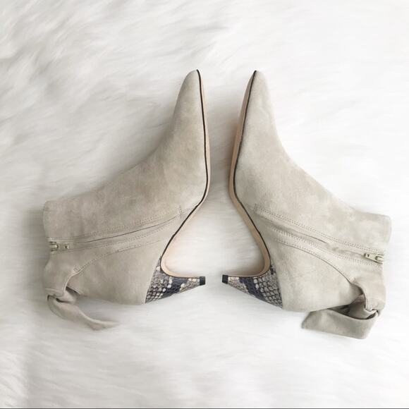 Joie Snake Kitten Heel Bootie Suede - Picture 6 of 9